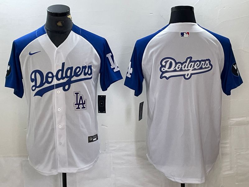 Men Los Angeles Dodgers Blank White Fashion Nike Game MLB Jersey style 2